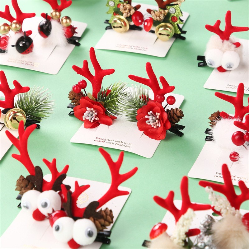 Hair Clip Factory - Christmas Reindeer Antler Bells