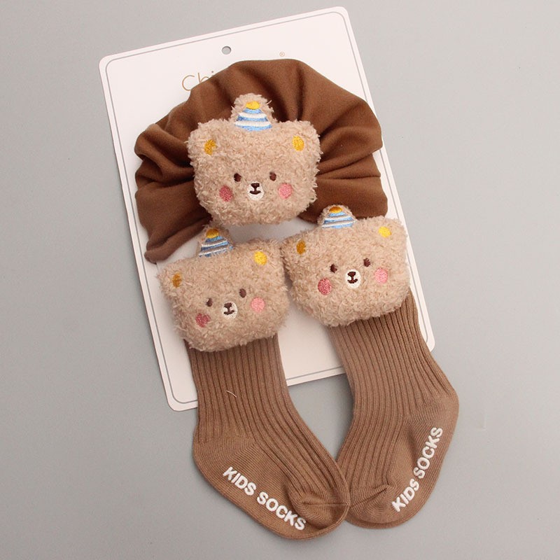 Baby Set Factory - Spring Autumn Turban Hat Socks