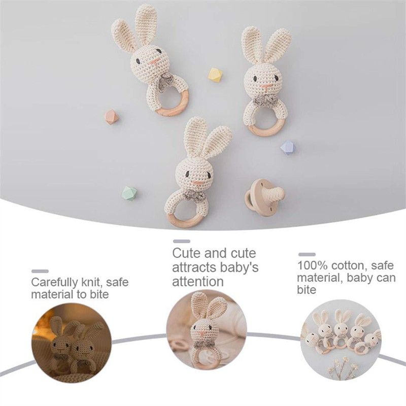 Baby Rattle Supplier - Cute Handmade Giraffe Rabbit