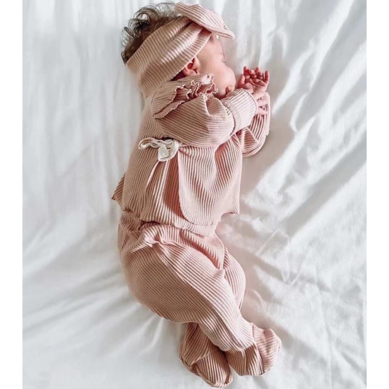 Baby Set Manufacturer - Long Sleeve Romper Bow Shorts