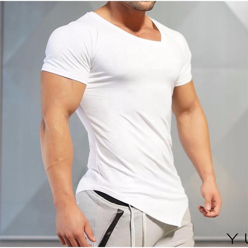 Fitness T-shirt Supplier - Custom Brand V-neck