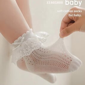 Girls Socks Manufacturer - Summer Thin Mesh Bow