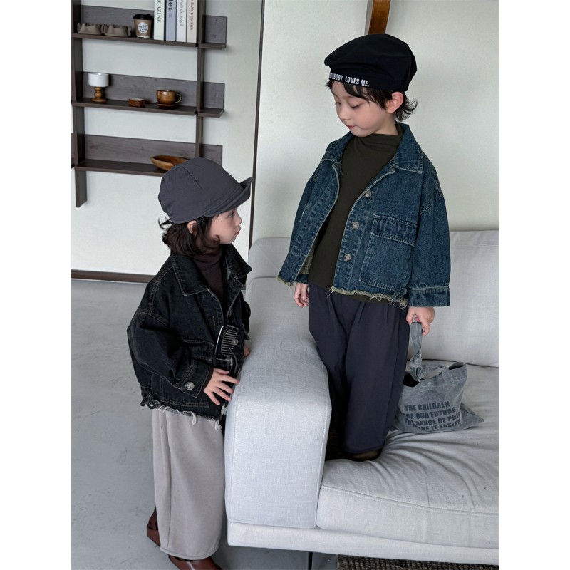 Children Jacket Supplier - Autumn New Fringed Denim