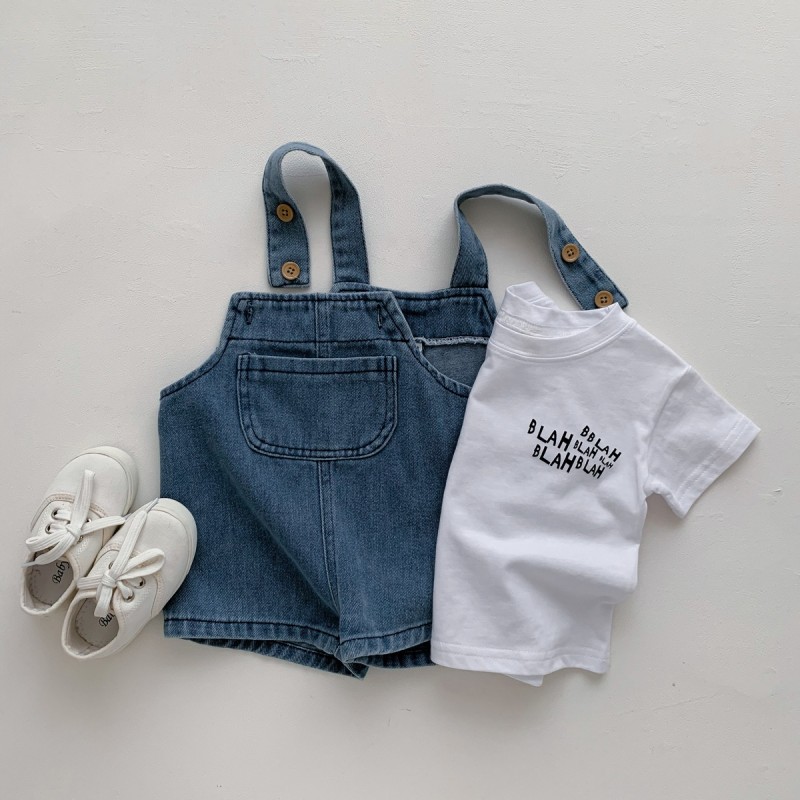 Children Set Factory - Custom Denim Strap Shorts