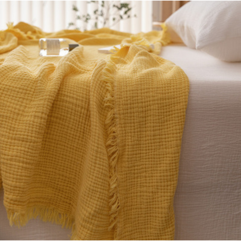 Throw Blanket Supplier - Solid Color Cotton Gauze Towelling