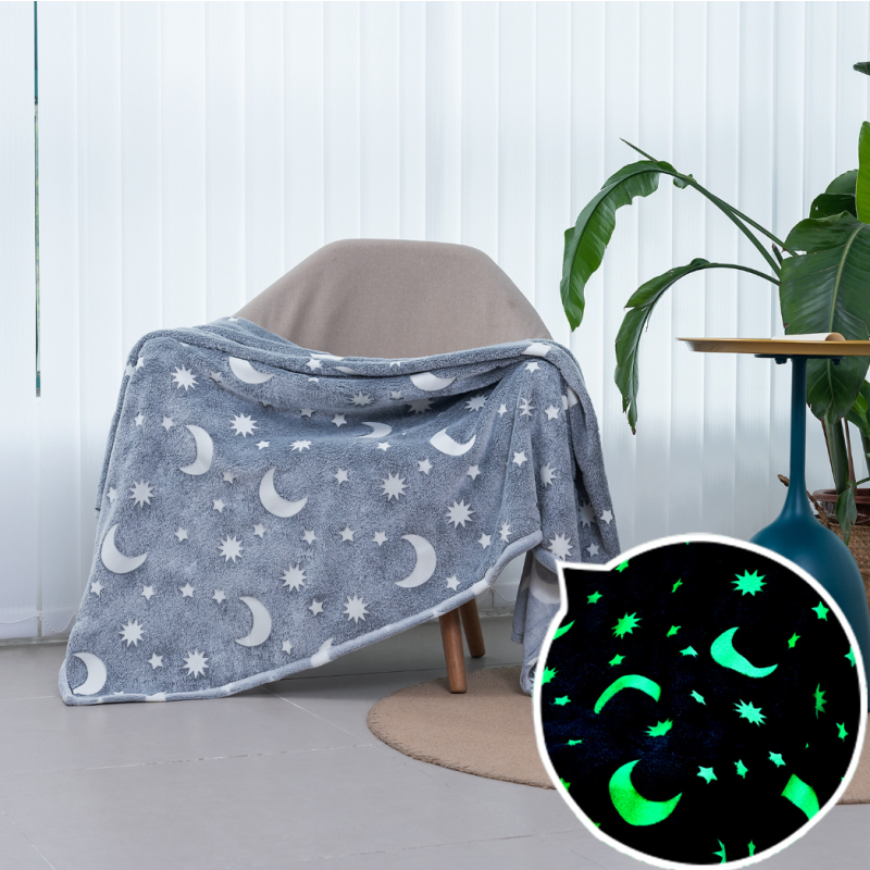 Glow Blanket Supplier - Dark Floral Pattern Fleece