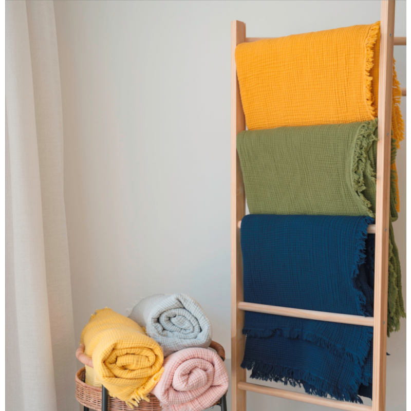 Throw Blanket Supplier - Solid Color Cotton Gauze Towelling