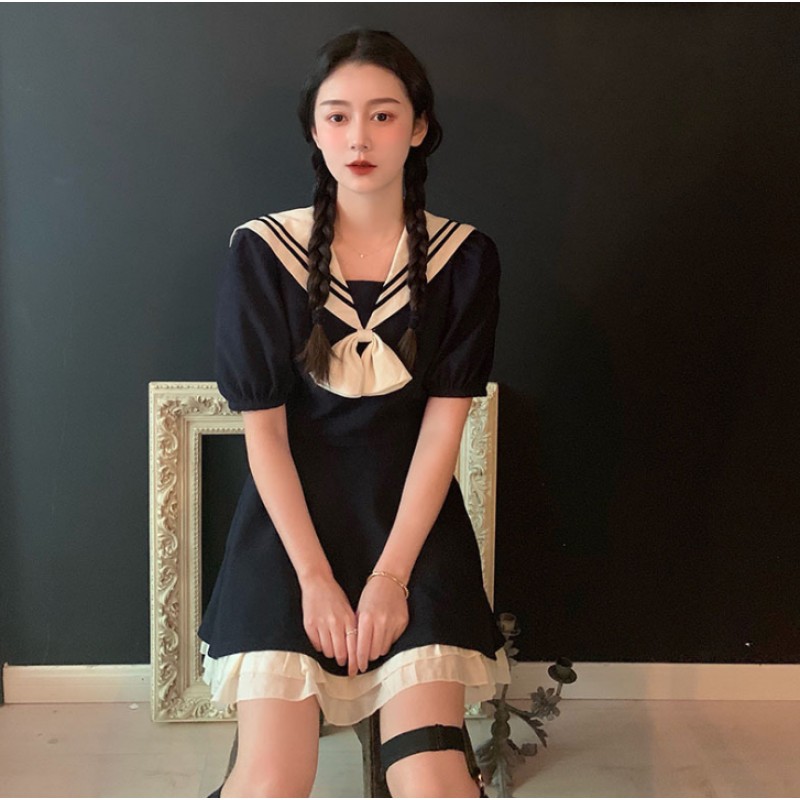 Sailor Dress Supplier - Lolita Navy Style Waist