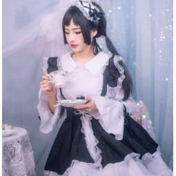 Cosplay Dress Manufacturer - Black White Lolita Gothic