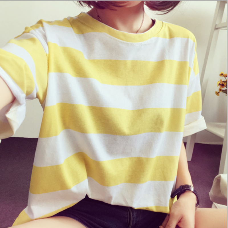 Women T-shirt Manufacturer - 2019 Summer Striped Loose