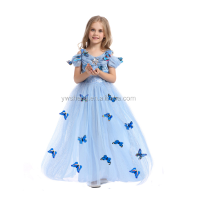 Princess Dress Supplier - 2016 Blue Butterfly Design