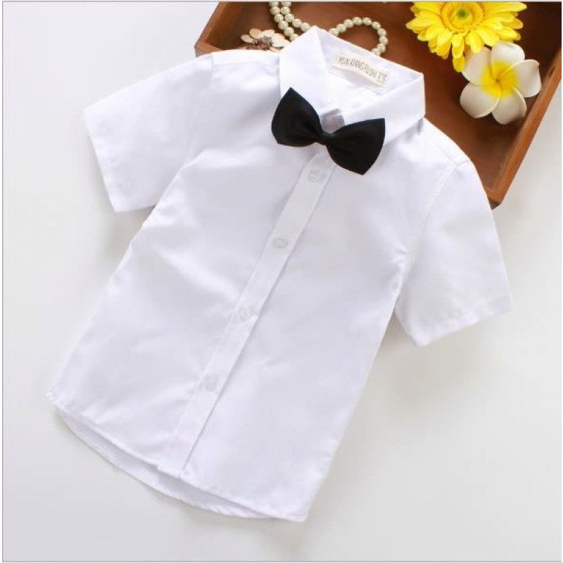 Boy Shirt Supplier - Summer White Short Sleeve