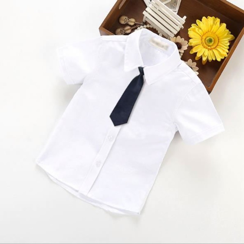 Boy Shirt Supplier - Summer White Short Sleeve