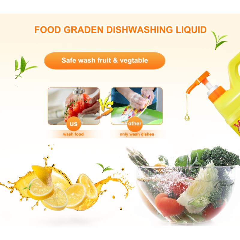 Kitchen Natural Eco-friendly High Efficient Remove Liquid Powerful Decontamination Dishwashing Liquid