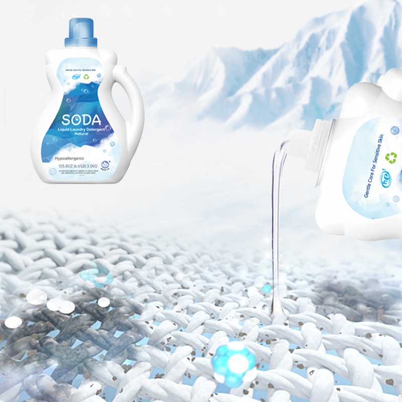 Antibacterial Liquid Laundry Detergent Cleansing Power Natural Weak Alkaline Formula Soda Laundry Liquid Detergent