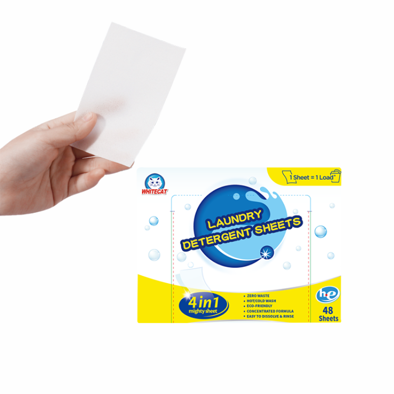 Eco-friendly Biodegradable Cloth Washing Powder Paper Portable Detergent Laundry Sheets