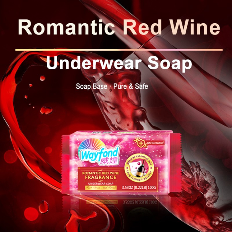 Private Label Red Wine Fresh Scented Wash Clothes Underwear Laundry Fragrance Solid Soap