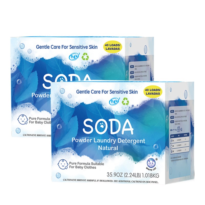 Eco-friendly Gentle Care Sensitive Skin Soda Natural Powder Laundry Detergent for Machine Washing and Hand Washing