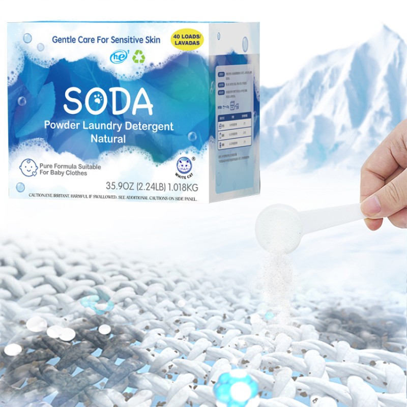 Eco-friendly Gentle Care Sensitive Skin Soda Natural Powder Laundry Detergent for Machine Washing and Hand Washing