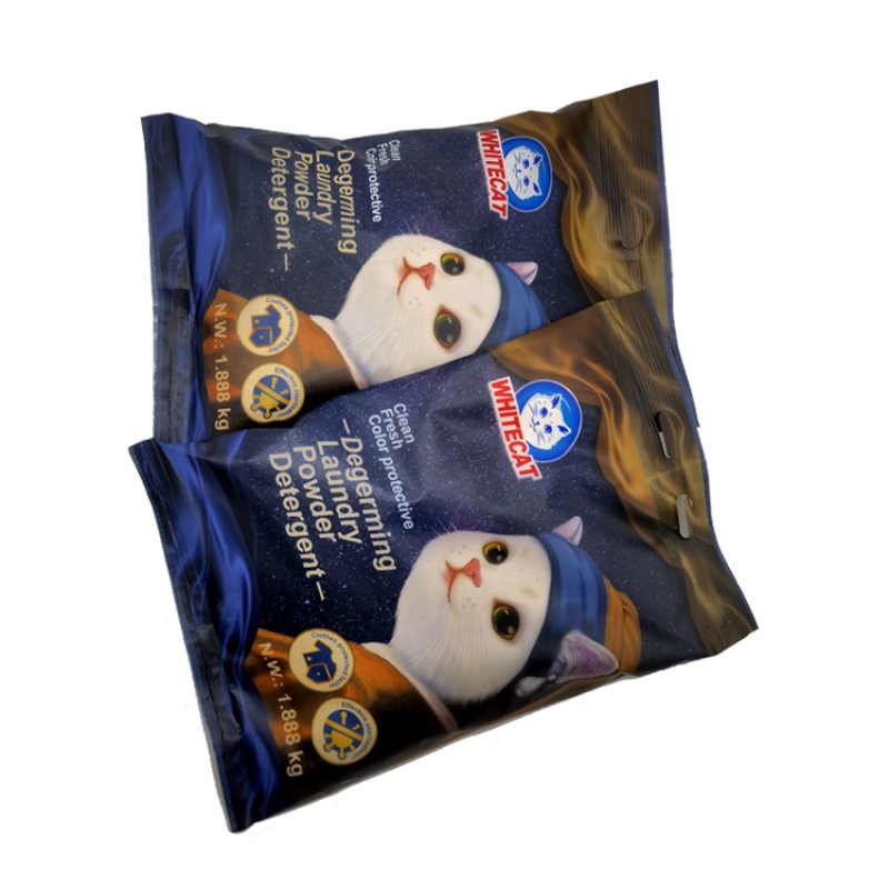 Whitecat 1.8kg Organic Active Washing Powder in Bulk Laundry Detergent Powder Manufacturing Plant for Apparel