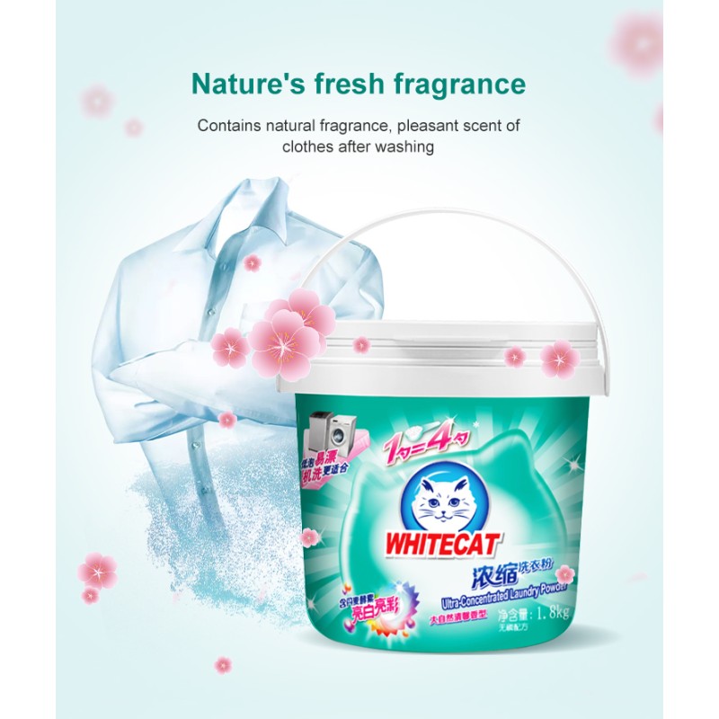 Whitetcat Brand Powder Laundry Washing Soap Powder Laundry Detergent En Polvo