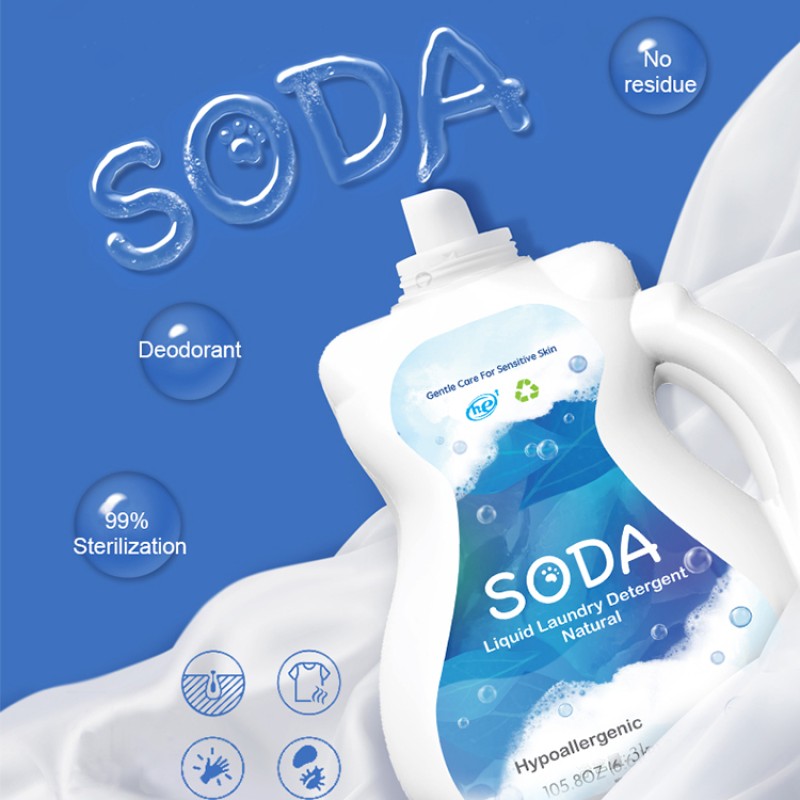 Antibacterial Liquid Laundry Detergent Cleansing Power Natural Weak Alkaline Formula Soda Laundry Liquid Detergent