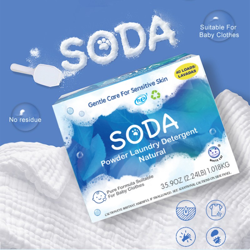 Eco-friendly Gentle Care Sensitive Skin Soda Natural Powder Laundry Detergent for Machine Washing and Hand Washing