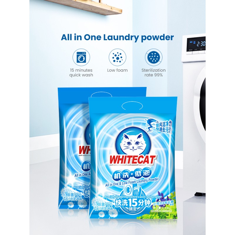WHITECAT International Brand Detergent Powder Detergent Washing Powder with Good Quality