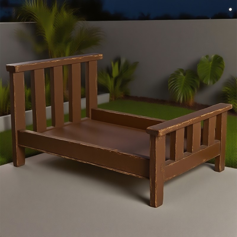 Wooden Pet Bed Manufacturer - Distressed Slatted Design