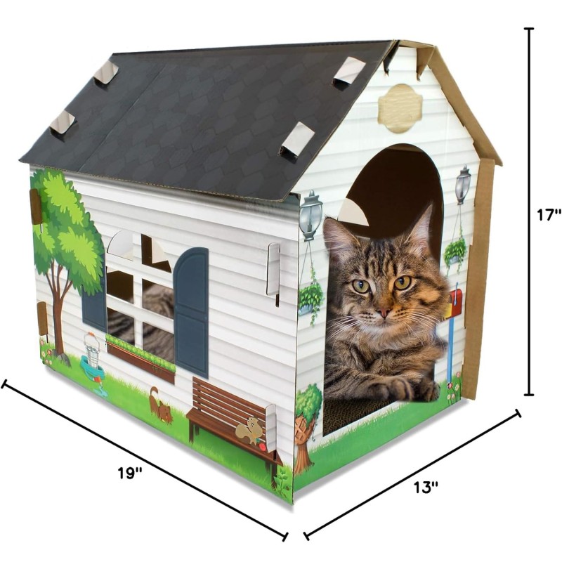 Cardboard Cat House Supplier - Portable Paper Hideaway