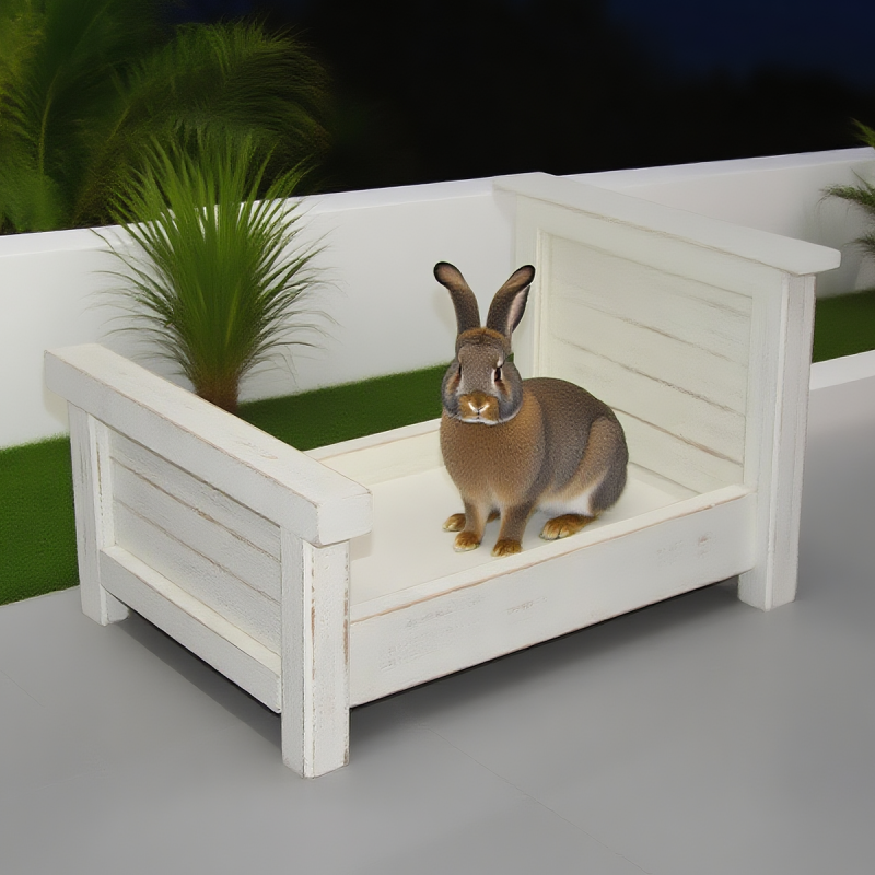 Wooden Pet Bed Manufacturer - Distressed White Indoor