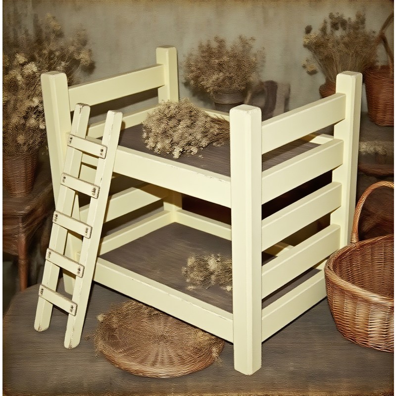 Pet Bunk Bed Supplier - Distressed Wooden Two Tier