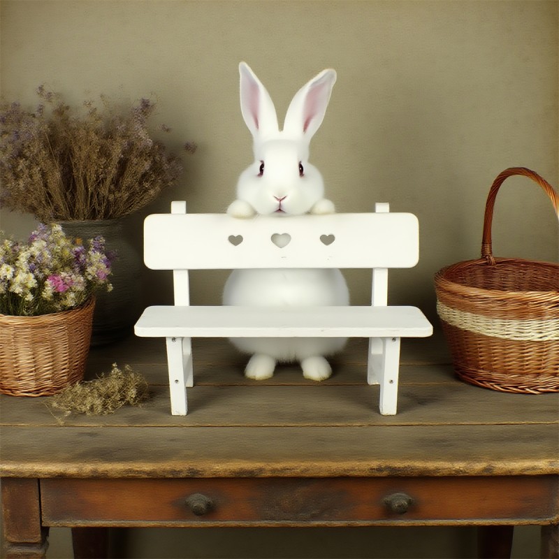 Rabbit Bench Factory - Mini White Heart Cutout