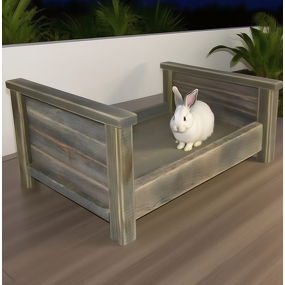 Wooden Pet Bed Manufacturer - Distressed White Indoor