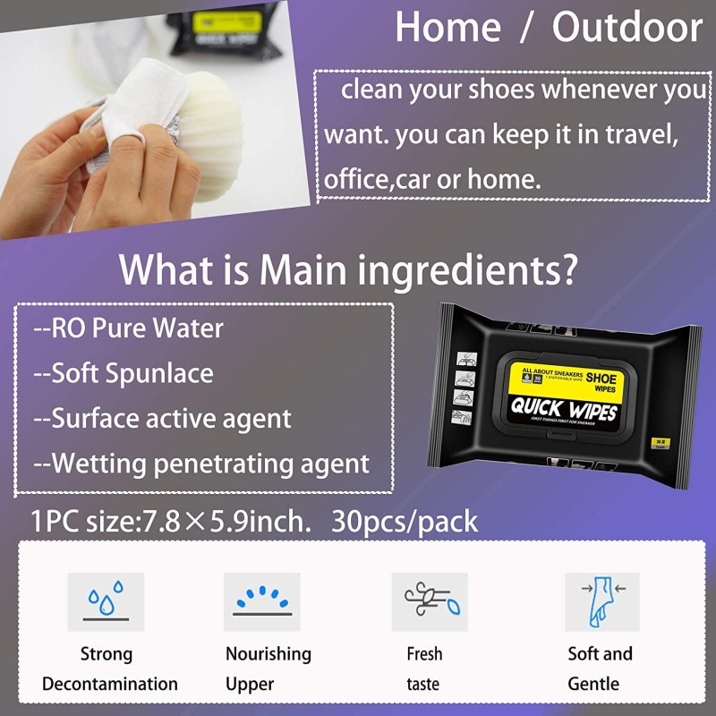 Shoe Wipes Manufacturer - 30 Pcs Sneaker Cleaner