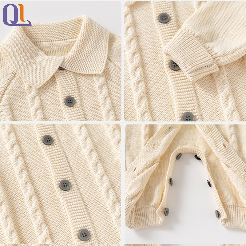 Knitted Romper Manufacturer - Solid Long Sleeve