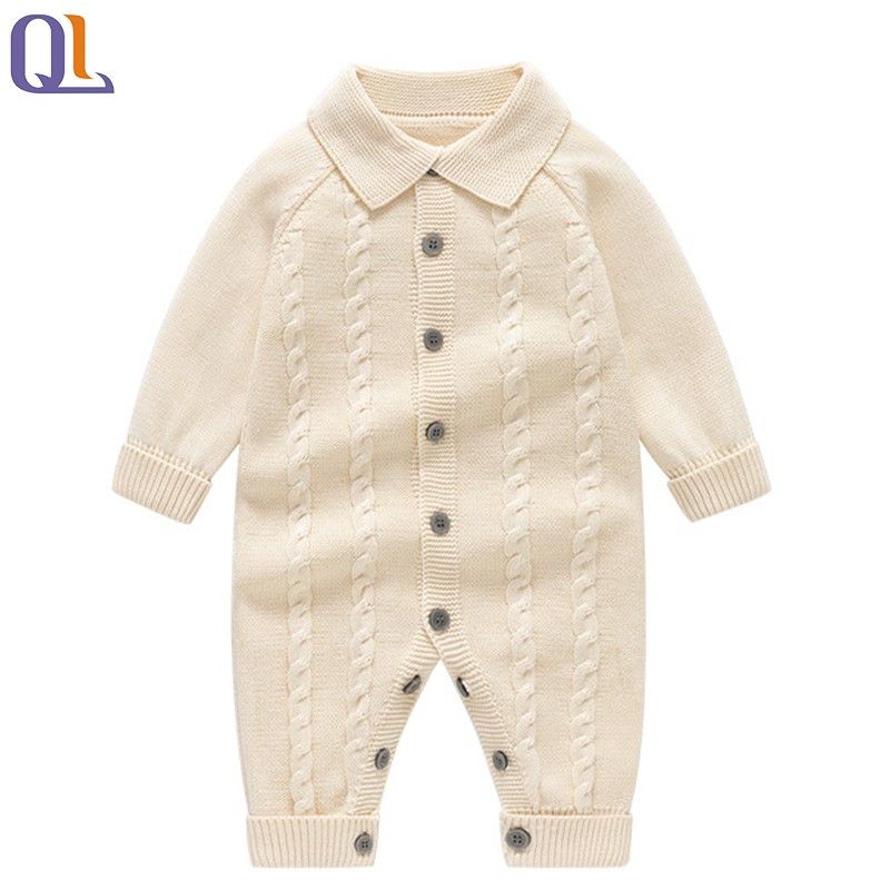 Knitted Romper Manufacturer - Solid Long Sleeve