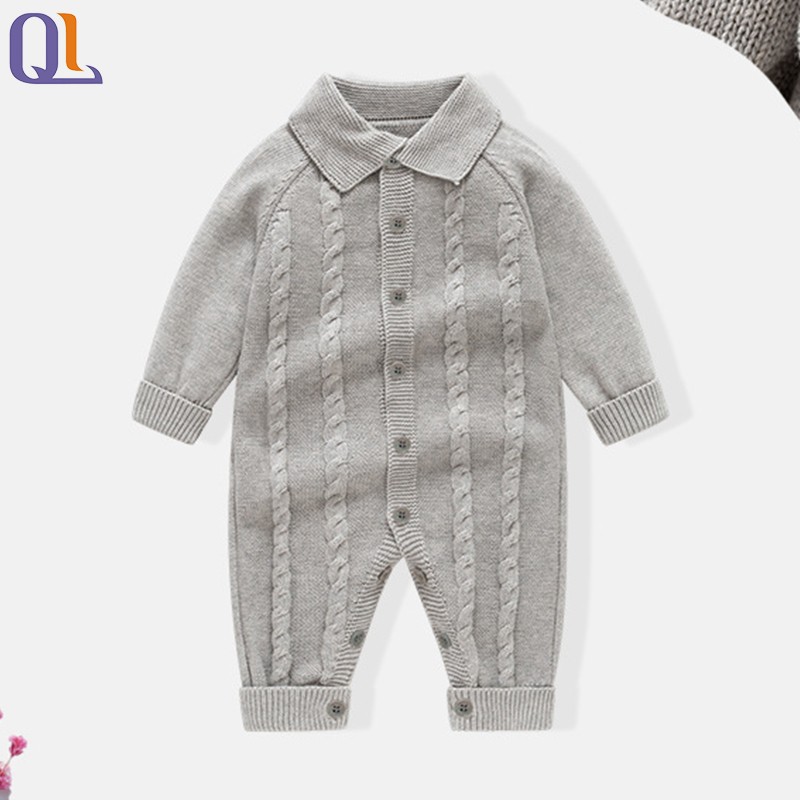 Knitted Romper Manufacturer - Solid Long Sleeve