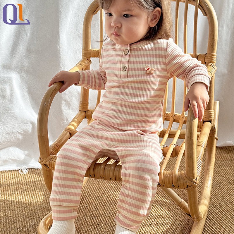 Button Bodysuit Factory - Striped Infant Set