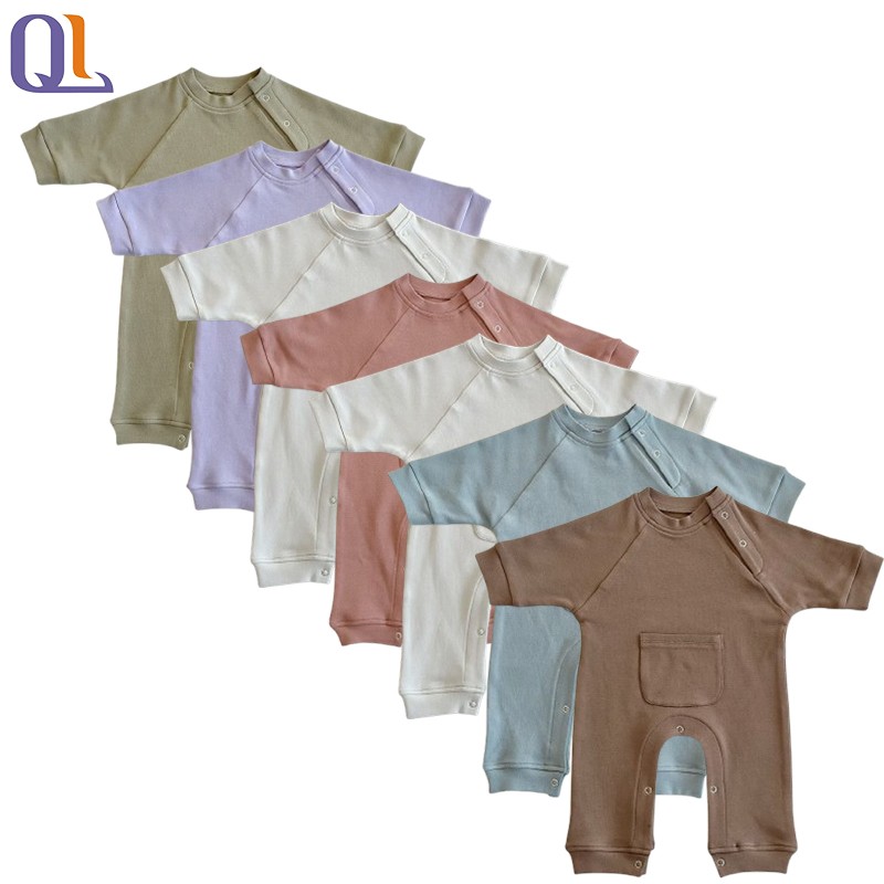 Button Romper Manufacturer - Solid Knit Cotton