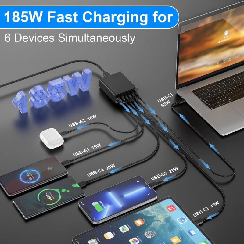 Wall Charger Factory - Custom 185W GaN Charging Station
