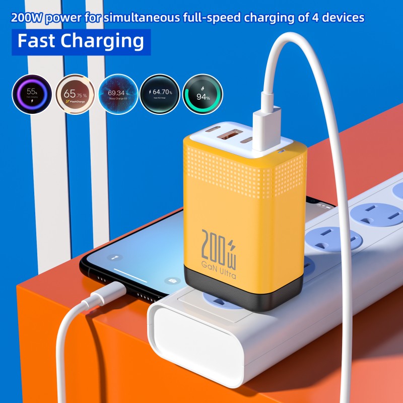 Wall Charger Manufacturer - OEM 200W 4 Port Fast Charger