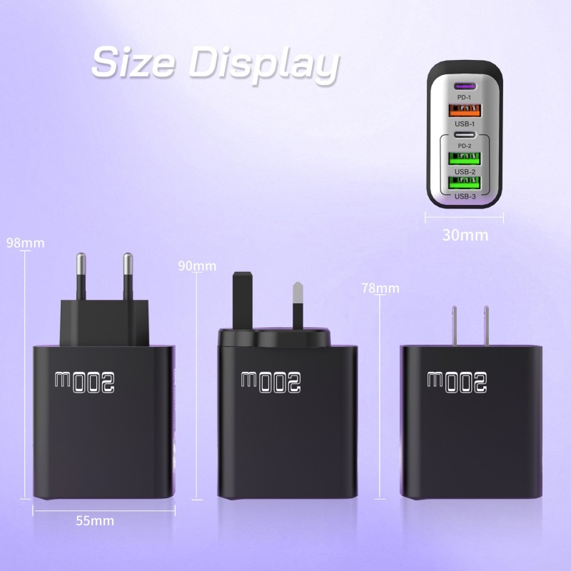 Wall Charger Factory - Custom 200W 5 Port USB-C Charger