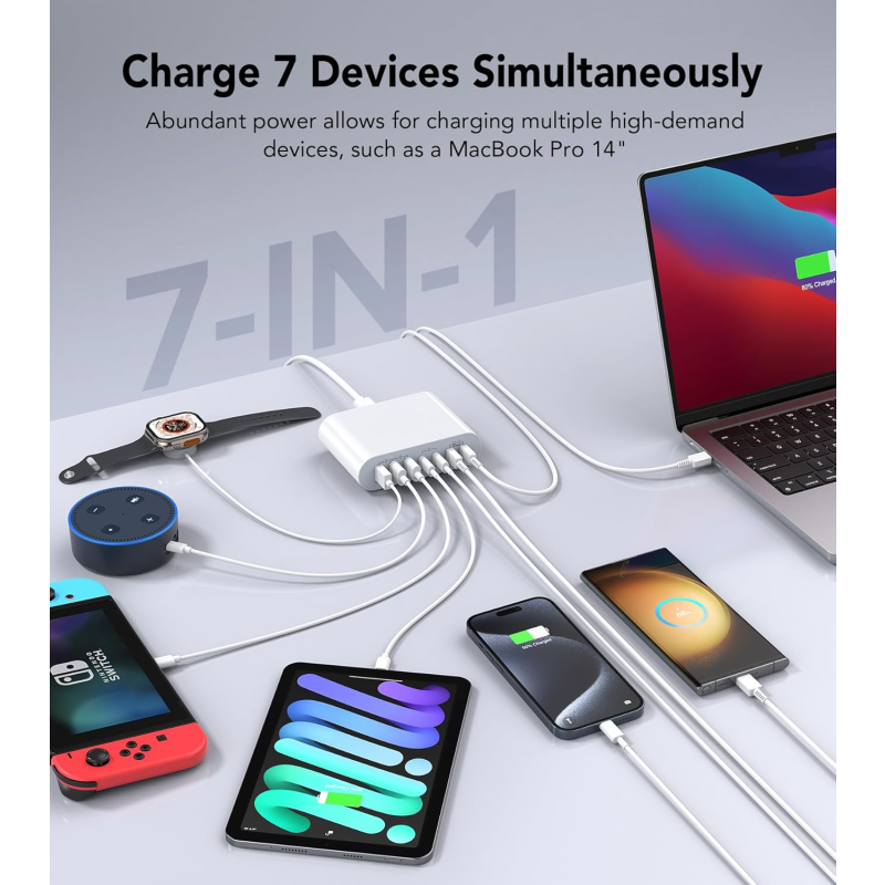 Wall Charger Factory - Custom 185W 7 Port Wall Charger