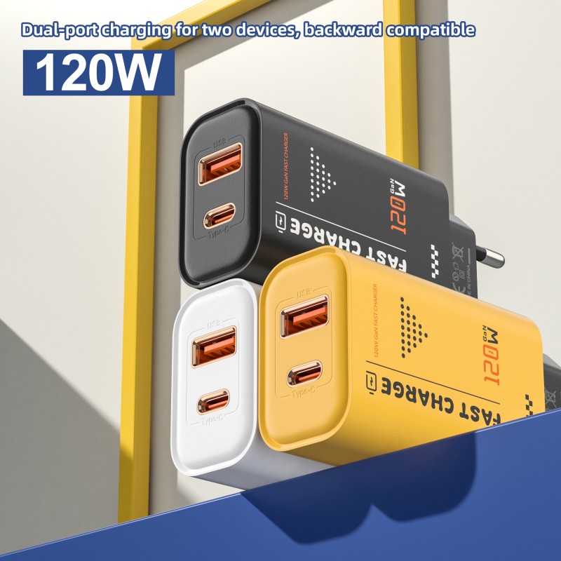Wall Charger Factory - Custom 120W 2-Port Fast Charger