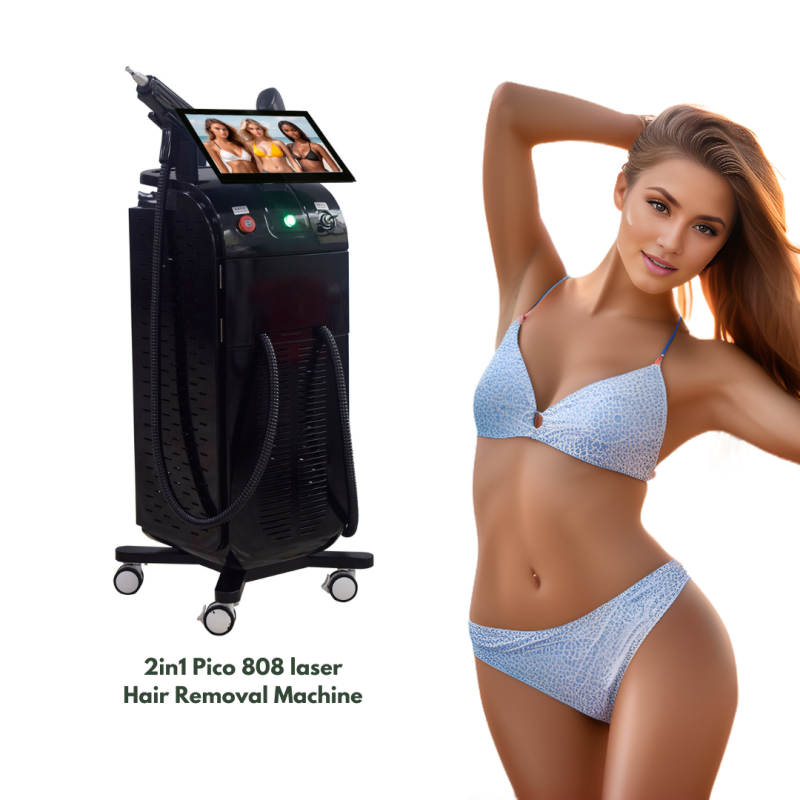 2025 New CE 720W ND YAG+DIODE Laser Two Handles Titanium Laser Carbon Laser Peel Hair Removal Tattoo Removal Machine