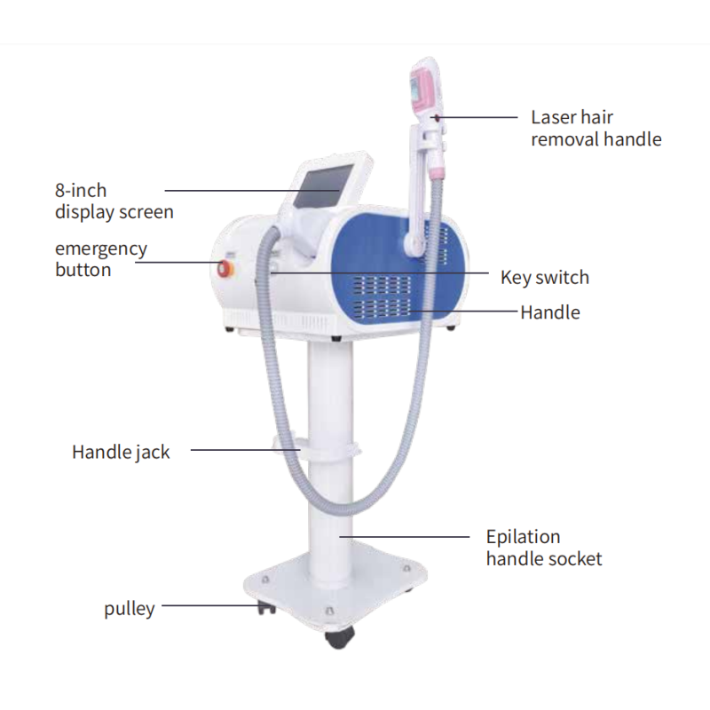 RF Nd Yag Laser CE Approved 1200W 8 Inch Laser Hair Removal Machine No Pain Ipl Hair Removal 2 En 1 Soprano Laser Technology