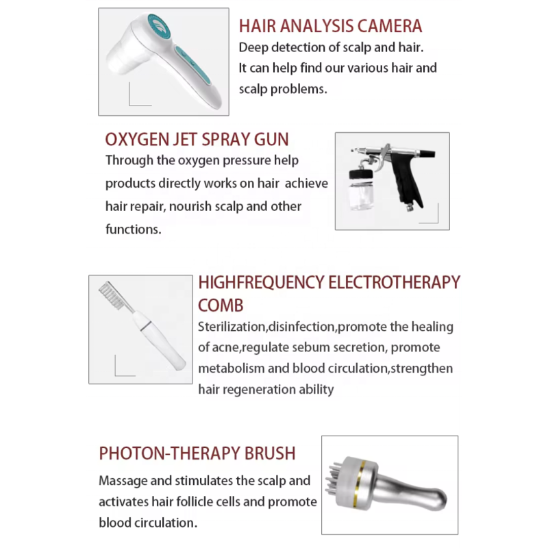 Portable Hair Growth Therapy Restoration Machine Hair Growth  Massage Machine with Hair Analyzer for Salon