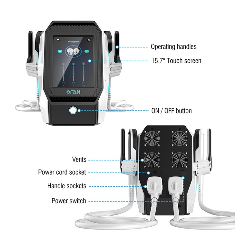 7 Tesla Portable  Neo  2/4 Handle Emt Machine Ems Muscle Stimulator Body Sculpting Machine Rf