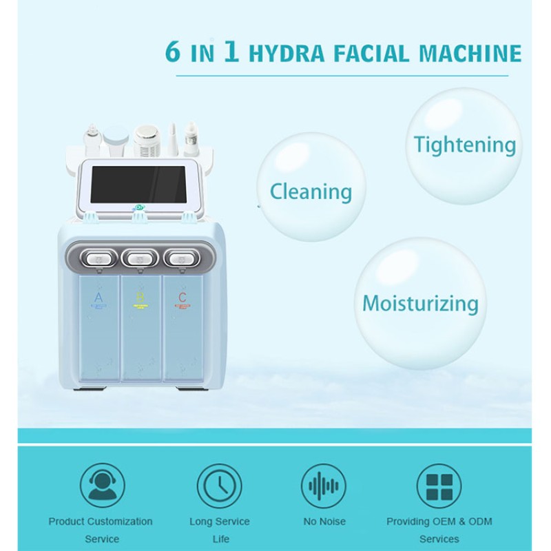 2025 Latest Best Seller 6/7/8  in 1 Aqua Peeling H202  Oxygen Facials Machine Wit Led Mask